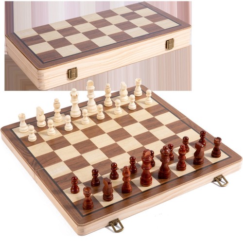 39x39cm schachspiel aus holz - aus,
