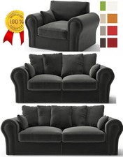 HELLGRAU 3-2-1 COUCHGARNITUR SET SESSEL 3 SITZER SOFA ECKE WOHNLANDSCHAFT HOCKER
