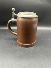 Bierkrug Braun Mit Zinn Deckel