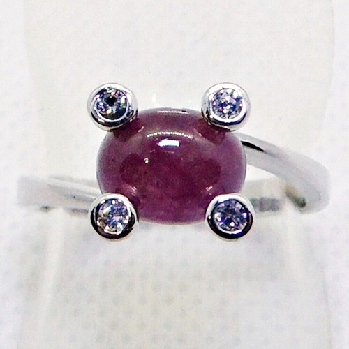 Cabochon rubin cubic zirkonia - cabochon,