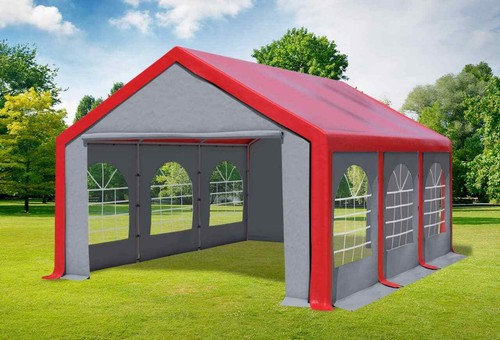 Partyzelt 4x6m rot grau - partyzelt, pvc
