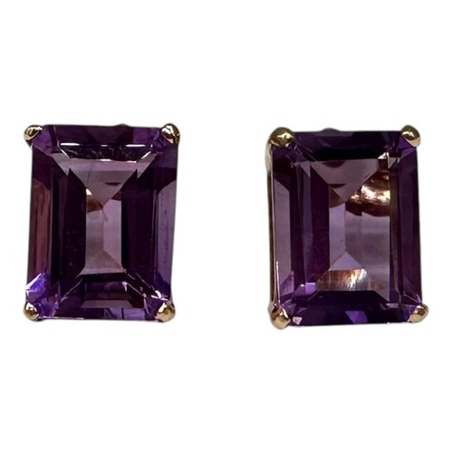 Amethyst ohrstecker 14kt - amethyst,