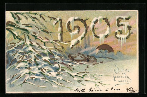 Jahreszahl und winterliche