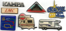 ?Pin-Konvolut 7 Camping Camper Pins Karavan Caravan Hersteller KAMPA Rarität ?