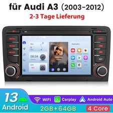 2+64GB Für AUDI A3 8P 2003-2012 Android Autoradio Apple Carplay GPS Navi WIFI BT