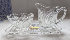 3-tlg. Set: Milch- & Zuckerset + Tablett , Florenz Nachtmann Bleikristall (986)