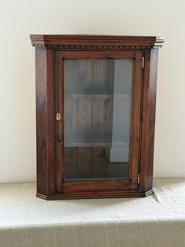 Vintage massivholz eckvitrine - vintage,