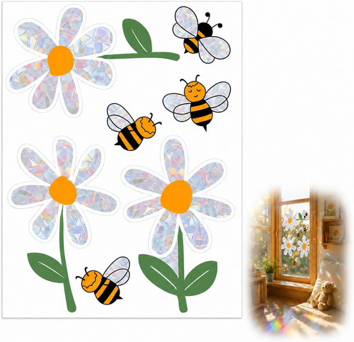 Bienen blumen fensteraufkleber - bienen,