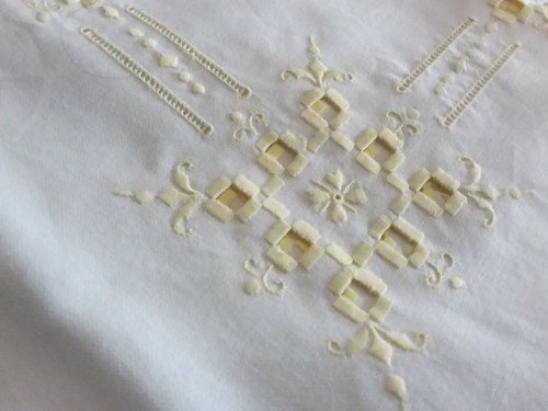 Tischdecke handarbeit hohlsaum - tischdecke,