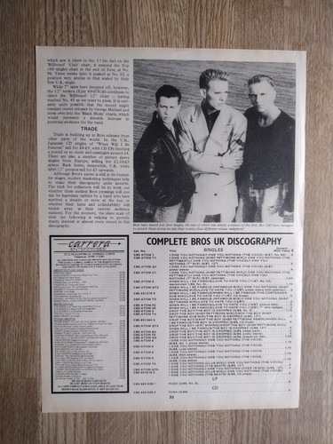 Bros discography 3 side - bros,