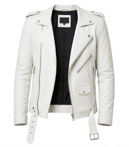 Weiße motorradjacke aus - weiße,