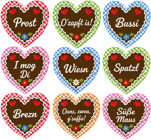 Herz brosche 9er set - herz,