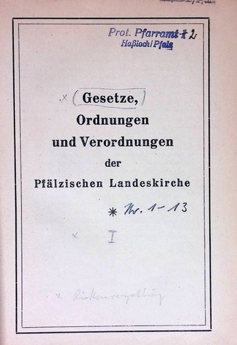 Gesetze ordnungen und - gesetze,,