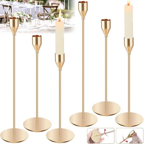 Goldene kerzenhalter 6er - goldene, kerzenhalter,