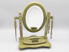 Seltenes 30er Jahre Maniküre Spiegel Set - Schminktisch - komplett mit Pufferwerkzeug & Topf
