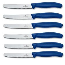Victorinox 6er Set Tomatenmesser Brötchenmesser Messer Tafelmesser scharf Blau