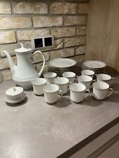 Altes Kaffeeservice Eschenbach / 10 Personen/ Weiß -Grau mit Goldrand/ 33teilig