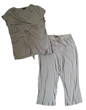 TCM Pyjama Schlafanzug Zweiteiler Hose und Shirt  L 44 46 blau grau