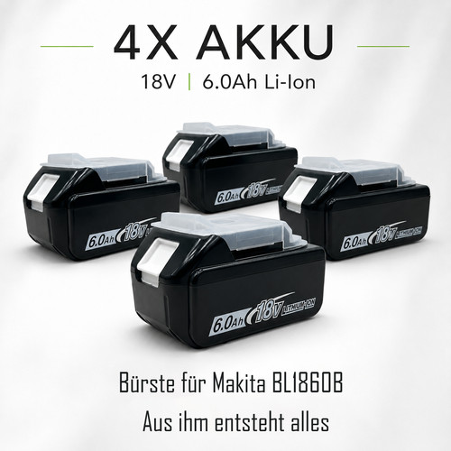 Akku für makita 18v 0ah - 4x,