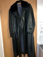 Militär echter Ledermantel grün NVA mit herausnehmbarem Innenfutter 