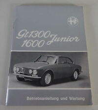 Betriebsanleitung / Handbuch Alfa Romeo GT 1300 + 1600 Junior Stand 11/1974