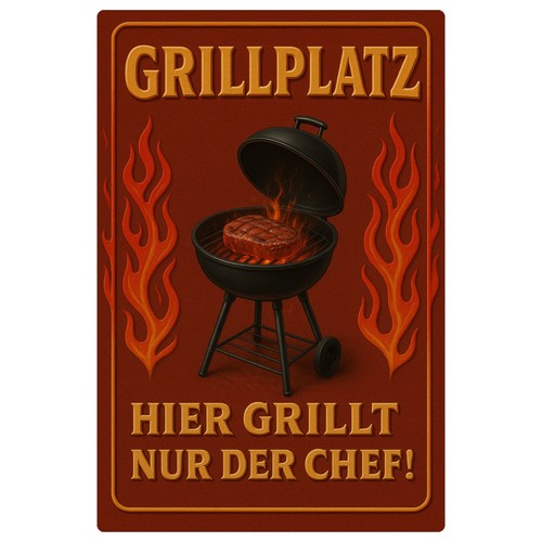Grillplatz blechschild - blechschild, |