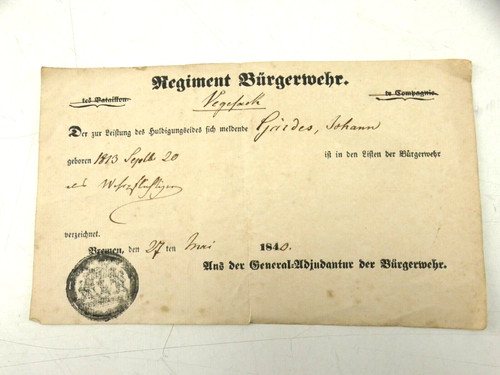 Regiment bürgerwehr vegesack - regiment,