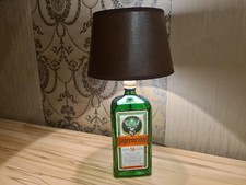 LED-Tischlampe aus einer echten 1L Jägermeister Flasche Lampe Schirm Braun