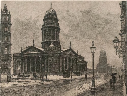 Alte radierung gendarmenmarkt - alte,