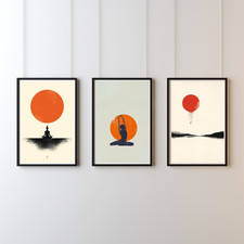Zen Yoga Poster Set 3 Stück