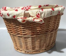 Weidenkorb mit Innenfutter (abnehmbar), braun, halbrund  - K009