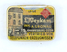 NADELDOSE "Telefunken Weykam" Ostpreußen -leer- Needle-tin, Grammophon D348