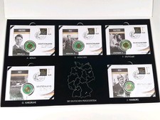 5x BRD 2 Euro mit Polymerring Numisbrief 2018 Helmut Schmidt in LED Lichtbox