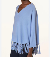 Poncho mit Fransen - Pullover