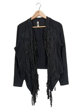 tredy Turnierjacket Damen Gr. 42 Schwarz Bohemian Lochmuster Fransen