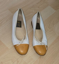 Pino Convertini  Halbschuh Ballerina  braun beige Leder Gr. 36,5  20 ziger Stil