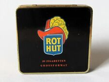 Alte Rot Hut Rhenania Zigarettenfabrik  Tabak Blech Dose Zigarettendose