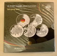 BRD  20 Euro Silber Set PP  2019 komplett alle 5 Stück im Original VfS Blister 