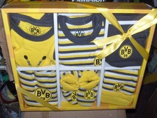 BVB BABY-GESCHENKBOX 6-tlg. schwarz-gelb Gr. 62/68  Logo Emma Neu,Lizenz,OVP