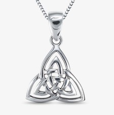 925 Silber Triquetra Dreifaltigkeit Knoten Dreieck keltisch Ketten-Anhänger