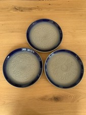 ✅ 3x Pizzateller Original Westerwälder Feinsteinzeug grau-blau Keramik 27,4cm