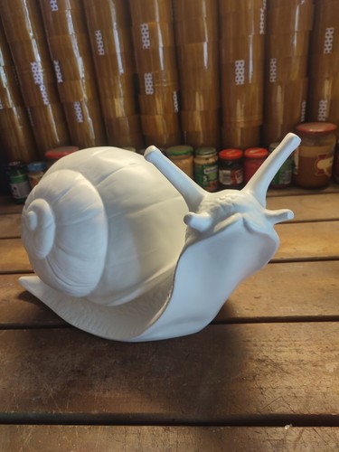Schnecke weiß grundiert - schnecke,