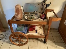 Servierwagen oder Beistellwagen, Eiche natur hell, gefliest