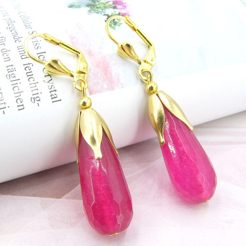 Pink rubin ohrringe damen - ohrringe,