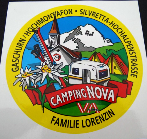 Werbe aufkleber camping nova - camping,