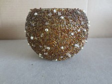 Perlchenglas Teelichthalter Teelicht Windlicht Kerzenhalter Glas mit Perlen