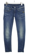 G-Star 5204 Jeans Damen W28/L30 Slim Fit Stretch Whiskers Gebleichtes Denim