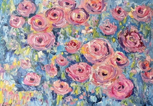 Original gemälde blumen - original, rosen