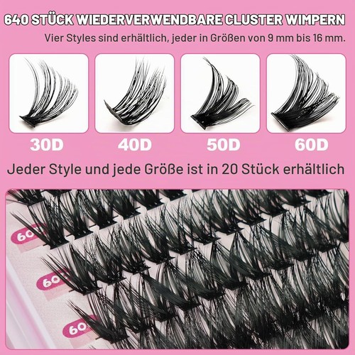 Wimpern extensions set 640 - extensions, stk