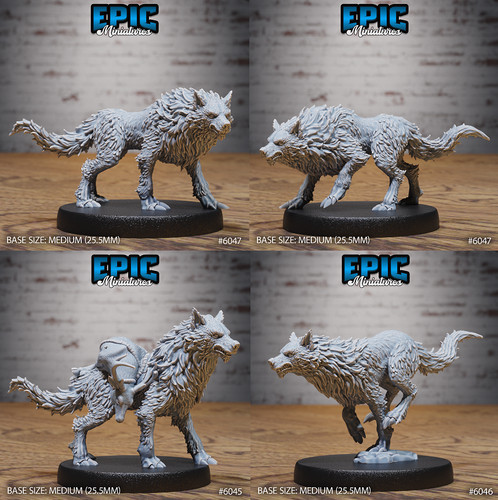 Miniature wolf spirit - d&d,